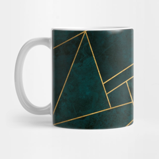 Cracked Teal and Gold - Luxury Mosaic Pattern by Ambience Art